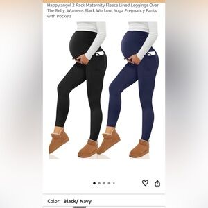 Medium Black & Navy fleece lined leggings